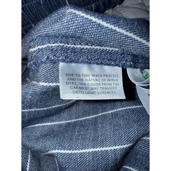 J.Crew Blue Stripe Chambray Pull On Shorts Nautical Coastal Elastic Waist Sz M - Picture 8 of 11